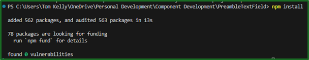 1 - Creating your project - npm install.png